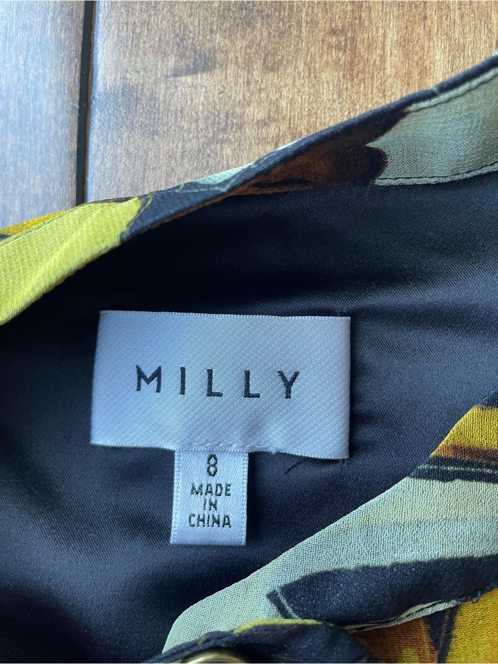 Milly 100% Silk Floral Dress Size 8 - Picture 3 of 9